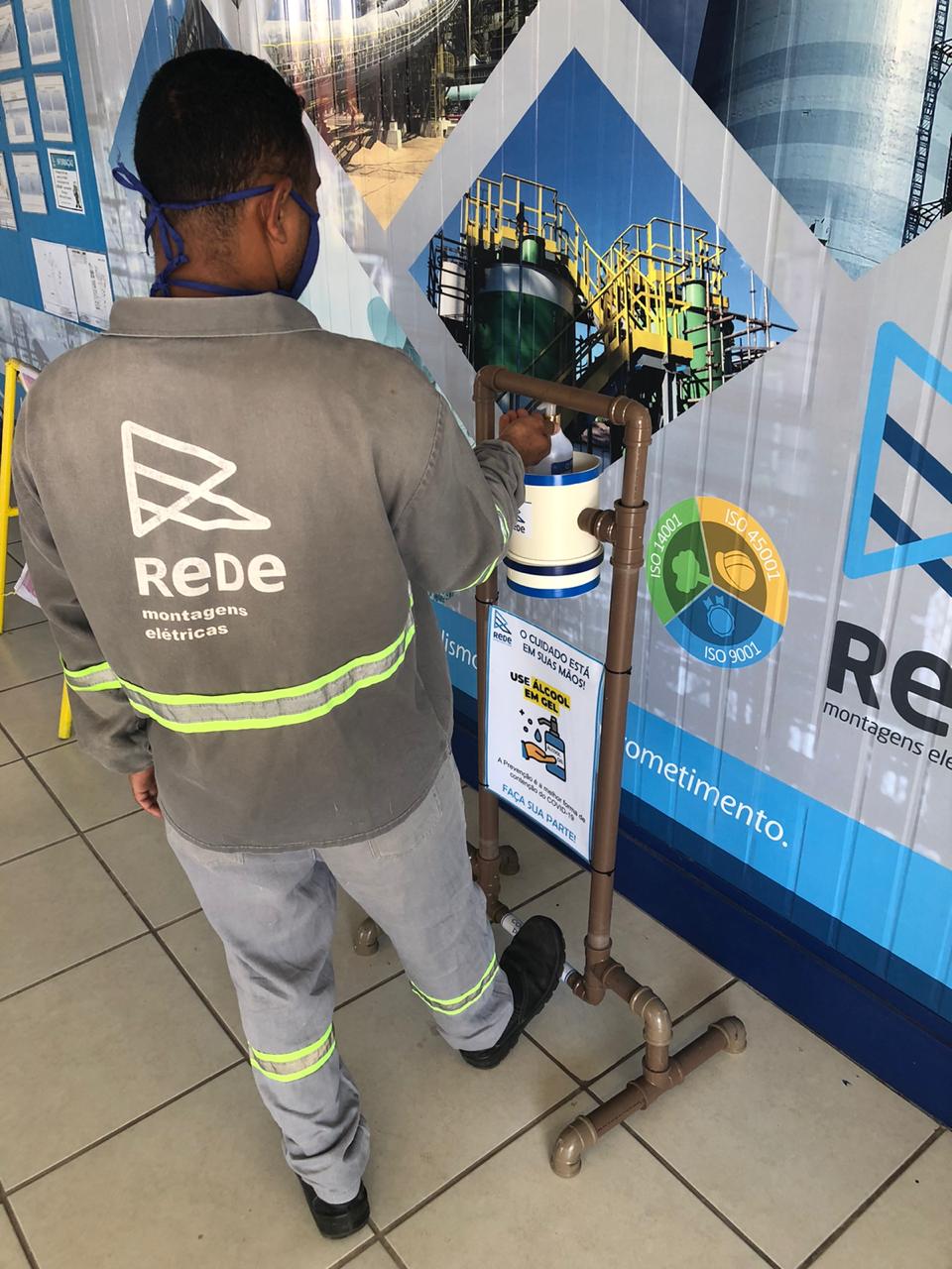 Equipe Rede aplicando sua criatividade em nome da prevenção e da segurança contra o COVID-19