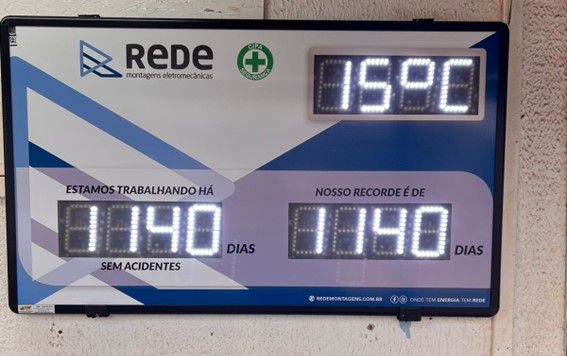 Recorde em Segurança: 1140 dias sem acidentes.